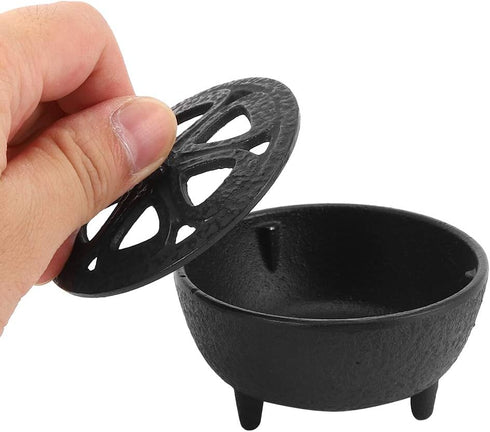 Black Iron Shaped Incense Burner, Sturdy Home Decor, Incense Burner Incense Holder Convenient for Aromatherapy with Sand, Ideal for Any Room...
