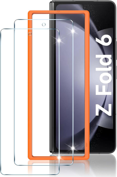 LYWHL 2-Pack Samsung Galaxy Z Fold 6 Screen Protector, Tempered Glass Front Screen Protector for Galaxy Z Fold 6 with Alignment Frame, Anti Scratc...