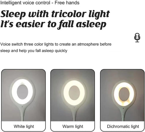Voice Control Bedside Light, USB Intelligent Voice Control Night Light, Portable LED Light, Intelligent Voice Small Desk Light, Home Study Bedside...