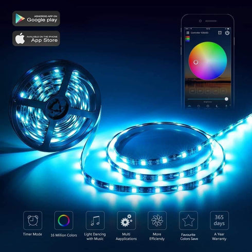 Smart LED WiFi Controller, Updated Wireless 24 Keys RF Remote Control for GRB BGR RGB LED Strip Lights, Compatible with Alexa Google Assistant IFT...