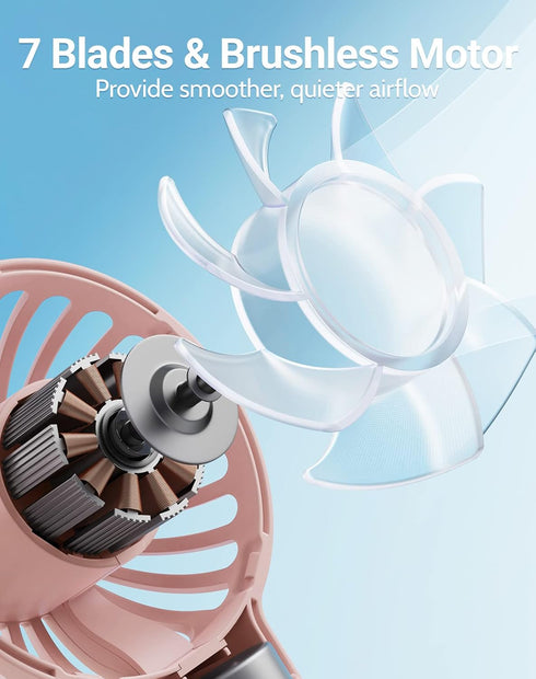 SWEETFULL Mini Portable Fan Powerful Handheld Fan Rechargeable,3 Speeds Personal Small Hand Fan for Travel Makeup Eyelash Fan for Stylish Kids Gir...