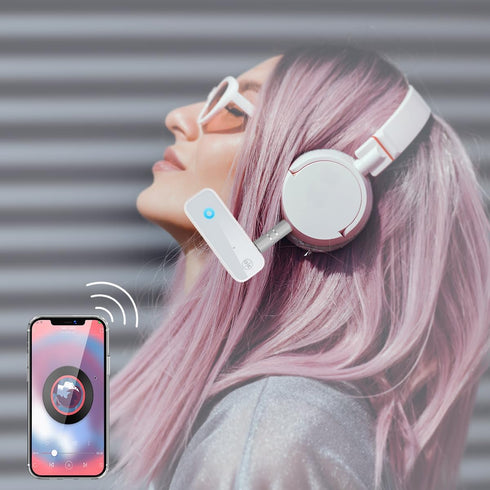 Aux Bluetooth Adapter for Car, 2 in 1 Wireless Bluetooth Transmitter Receiver, Built-in Mic Hands-Free Calls Crystal Clear Sound, for Cars Headpho...