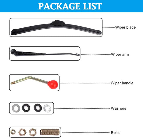 Gekufa UTV Hand Operated Windshield Wiper Manual Wiper with 15.7’’ Wiper Blade Compatible with Polaris Ranger 570 800 900 1000, Polaris RZR 800 90...