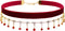 14K Gold Plated Ruby Red Layered Velvet Choker Necklace for Women Double Chain Indian Chokers Necklaces Goth Vampire Chocker Boho Chokers Statemen...