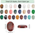 PH PandaHall 25pcs 25x18mm Gemstones Cabochons Flatback, Oval Stone Gem Semi-Precious Gemstones Beads Quartz Chakra Crystal Stones for Bracelet Ne...