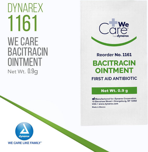 Dynarex Bacitracin Topical Ointment USP - First Response Wound Care Supplies for Minor Cuts, Scrapes & Burns - Helps Keep Wounds Clean - 1 Box of ...