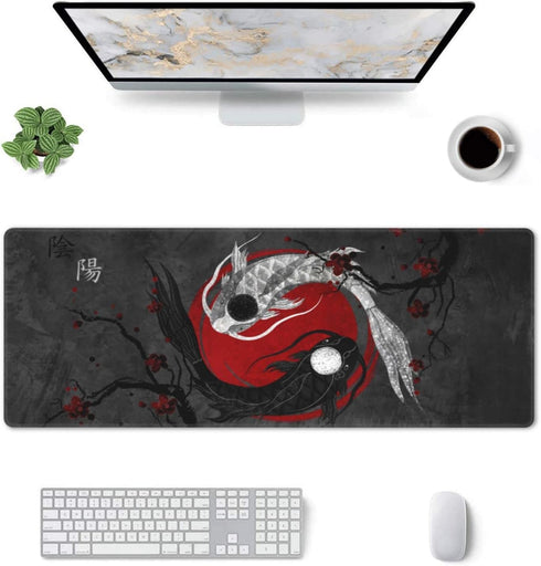 Browrrsson Japanese Art Mouusepad Japanese Art Koi Fish Gaming Mouse Pad Extended Stitched Edges Mousepad,Large Mouse Mat Desk Pad Personalized Th...