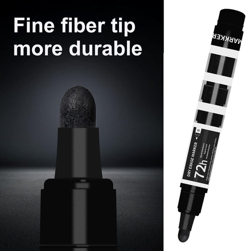 Dry Erase Markers,4 Pack Black Erasable Markers,Whiteboard Markers Smooth Writing for Glass,Windows,Blackboard...