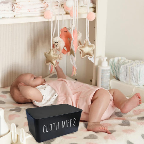 Cloth Wipes Dispenser,8.2L x 4.9W x 3.9H inches,Cloth Baby Face Wipes Container for Homemade Reuseable Diaper Wipes Storage Box Essential for Clot...