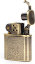Bronzy Carved Constantine Antique Style Lift Arm Petrol Kerosene Lighter...