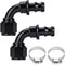 PTNHZ 8AN 90 Degree Female Swivel to Push Lock Barb Type Hose Fitting End For Rubber Fuel Line Oil Fuel Cooler Kits Reusable Hose Adaptor Anodized...