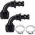 PTNHZ 8AN 90 Degree Female Swivel to Push Lock Barb Type Hose Fitting End For Rubber Fuel Line Oil Fuel Cooler Kits Reusable Hose Adaptor Anodized...