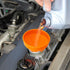 VICASKY 2pcs Angle Plastic Spill with Kerosene Oil Orange Motorcycle Fluids Neck Engine Long Extension Motorcycles Extension, Strainer Funnel Funn...