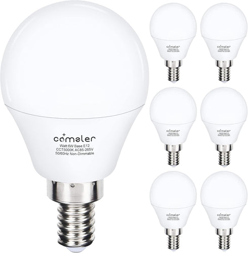 comzler Ceiling Fan Light Bulbs Candelabra LED Bulbs - 60 watt Equivalent, 5000K Daylight White Candelabra E12 Base A15 Small Light Bulbs,600lm,No...