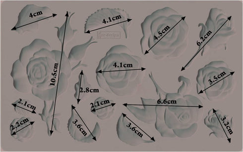 Redesign with Prima Redesign Furniture Decor Moulds® Fragrant Roses 5"x8",8Mm Thickness for Funiture Dresser, Chocolate,Cake,Candy,Backery,Soap,Po...