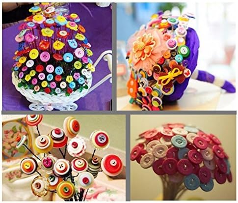 Swpeet 650 Pieces Assorted Sizes Resin Buttons 2 and 4 Holes Round Craft Buttons for Sewing DIY Crafts Children's Manual Button Painting (Light Bl...