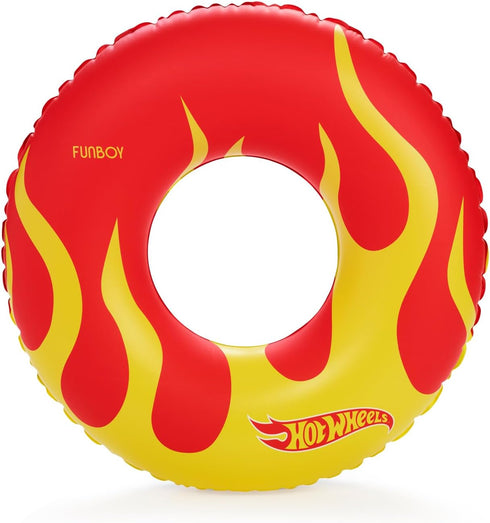 Hot Wheels & FUNBOY Reversible Checkered Flame Tube Float for Kids - 34" 2-Sided Print, Single Float...