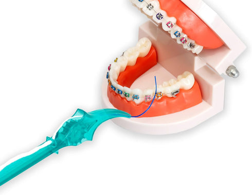Interdental Threading System with Threadable Proxy Brush Inserts, for Flossing Under Bridges, Implants, Orthodontic Wires and Other Hard-to-Reach ...