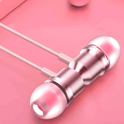 Rose Gold Earbuds, Girls Pink Earphones Wired with mic, Volume Control in Ear Headphones 3.5mm for Smartphones Mp3 Tablet Laptop...