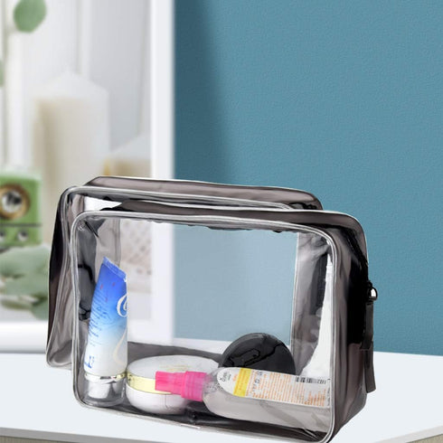 5 Packs Clear Cosmetics Bag TSA Approved, PVC Zippered Toiletry Carry Pouch Portable Makeup Bag for Vacation Travel, Bathroom and Organizing Water...