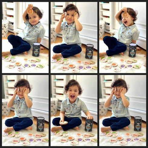 Wooden Memory Game - Matching Memory Game for Kids 3 and Up, 16Pcs | Educational Toy for Preschool Toddlers Board Games (Space)...