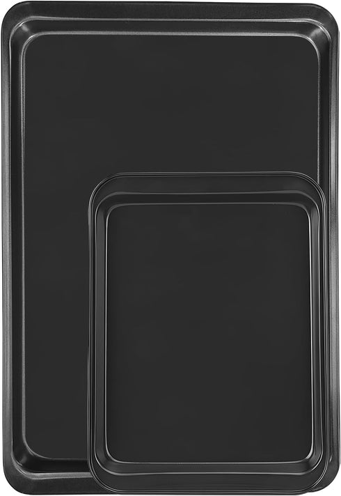 Toaster Oven Pan Set of 2, Nonstick Baking Sheets Pan with Rimmed Edge Baking Tray, Cookie Sheet for Baking Replacement Tray Non-Toxic & Easy Clea...
