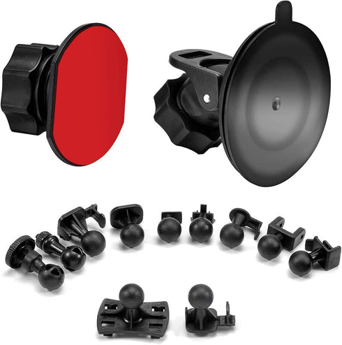 Dash Cam Suction Cup Mount and Glue Adhesive Mount Compatible with Dash Camera/DVR Video, Come with 10+ Different Joints Suitable for Crosstour, Y...