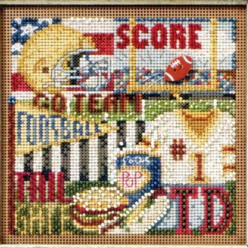Football Hero Beaded Cross Stitch Kit Mill Hill Buttons & Beads 2011 Autumn Series MH141202...