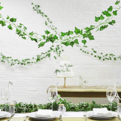 84Feet 12 Strands Artificial Flowers Greenery Fake Hanging Vine Plants Leaf Garland Hanging for Wedding Party Garden Outdoor Office Wall Decoratio...