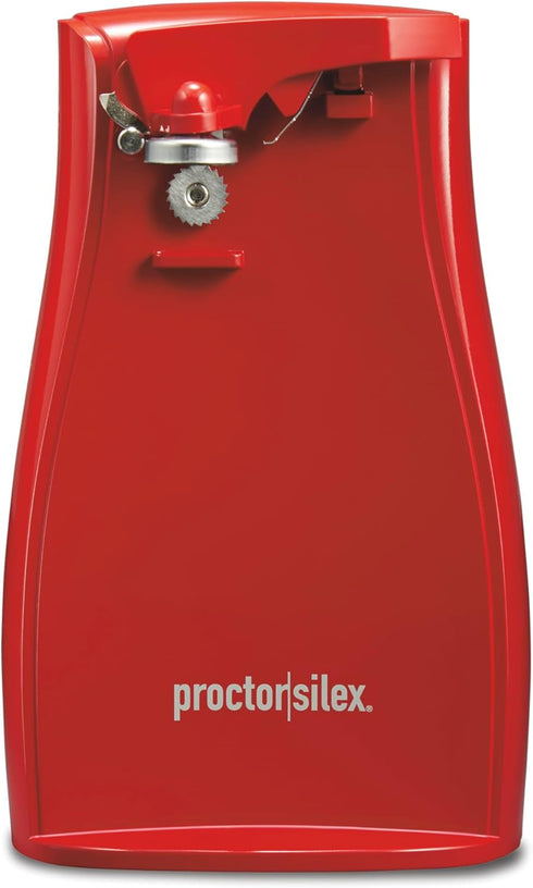 Proctor Silex Power Electric Automatic Can Opener for Kitchen with Knife Sharpener, Twist-off Easy-Clean Lever, Cord Storage, Red (75226)...