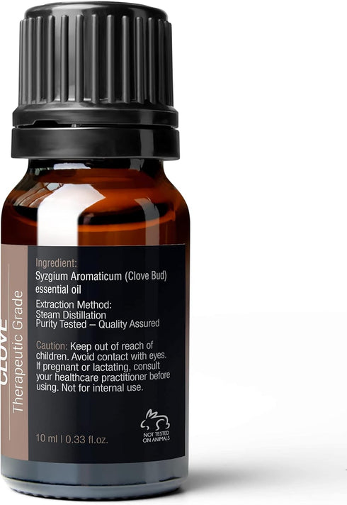 Pure Body Naturals Clove Bud Essential Oil, 10 ml - Pure and Undiluted Therapeutic Grade for Aromatherapy Diffuser and Relief...