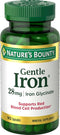 Nature's Bounty Gentle Iron 28 mg 90 Capsules (Pack of 3)...