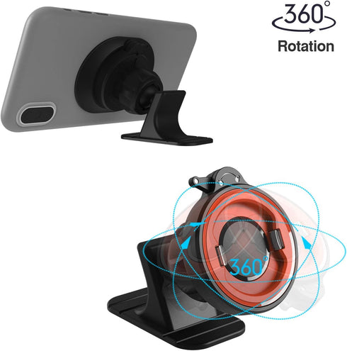 Car Phone Mount Without Magnetic, Stick On Dashboard 360° Rotatable Universal Cell Phone Holder with Ultra-Lock Quick Mount Strongest VHB Adhesive...