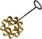 Dok Jok Brass Mold Thai Dessert Maker - Medium Rosette Lotus Flower Cookie Mold with Handle (3.14 Inch Diameter)...
