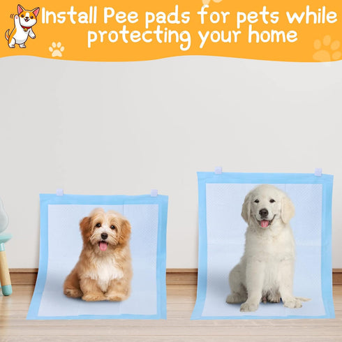 12 Pcs Wall Pee Pad Holder Dog Potty Training Pad Holder Sticky Pee Pad Wall Clip Transparent Adhesive Clips for Hanging Pee Pad Dog Training Pad ...