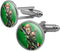 Justice League Green Arrow Character Round Cufflink Set Silver Color...