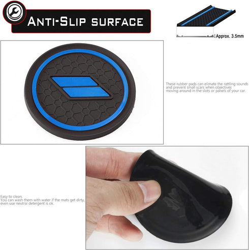 Auovo Anti dust Mats for Charger 2021 2020 2018 2017-2015 Accessories Custom Fit Cup Holder Liners Mats(6pcs/Set, Blue)...