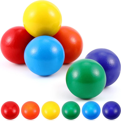Bucherry 12 Pcs Montessori Wooden Balls 1.8 Inch Wooden Ball Toys Replacement Ball Educational Counting Toy Preschool Learning Material for Montes...
