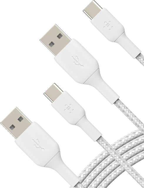 Belkin BoostCharge Braided USB-C to USB-A Charging Cable (3.3ft/1M) for iPhone 15 Series, Samsung Galaxy S24 Series, Note20, Google Pixel 8 & 7, i...
