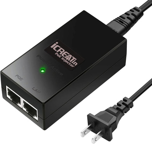 Gigabit PoE Injector 48V15.4W Power Adapter, IEEE 802.3af Compliant,10/100/1000Mbps RJ45, Compatible with Ubiquiti U-POE-AF, TP-Link TL-POE150S, T...