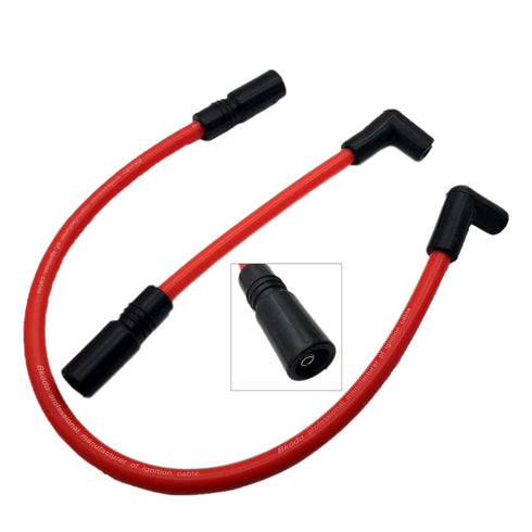 10.4mm 10mm Spark Plug Wire Compatible with Harley Davidson Big Twin 99-19 FXD Dyna Softail (Red)...