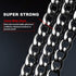Premium Heavy Duty Extra Wide Links 13mm Dog Chain Leash, 6 Feet Faux Chrome Stainless Steel Cuban Link Chain Labor-Saving Spring Basic Leash for ...