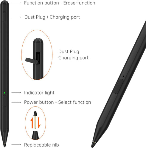 Uogic USI 2.0 Stylus Pen with Tail Eraser, Rechargeable for Amazon Fire Max 11 & Fire HD 10 (2023 release), Lenovo Chromebook Duet, ASUS & Acer Ch...