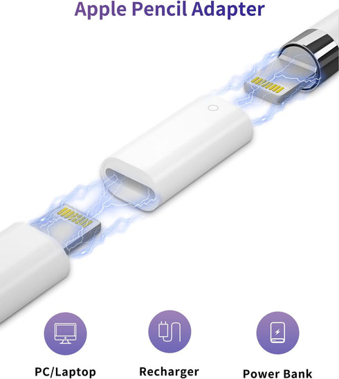 Magnetic Cap, Charging Adapter, Replacement Tip and Cap Holder- Compatible with Apple Pencil 1st Gen Pencil......