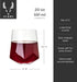 Viski Raye Faceted Crystal Wine Glasses Set of 2, No-Lead Premium Crystal Clear Glass, Modern Stemless, Wine Glass Gift Set, 20 oz...