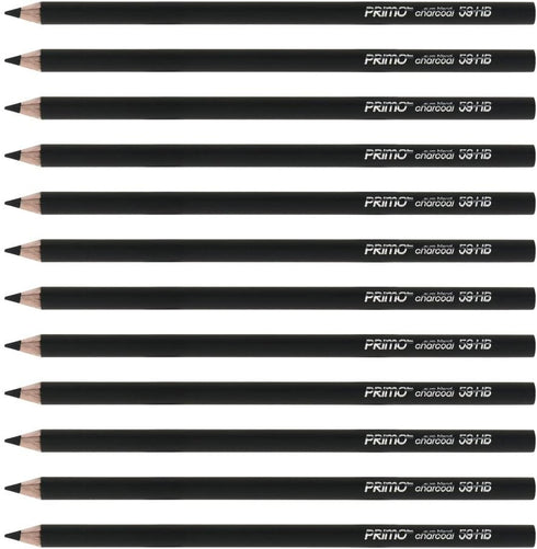 Primo Euro Blend HB Charcoal Pencils, Box of Twelve Hard (59-HB)...