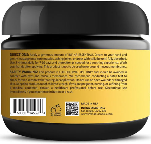 Sore Muscle & Joint Cream - Soothing Massage Relief for Neck, Back, Hands, Feet - Warming Hot Cream with Natural Essential Oils, Deeply Penetrates...