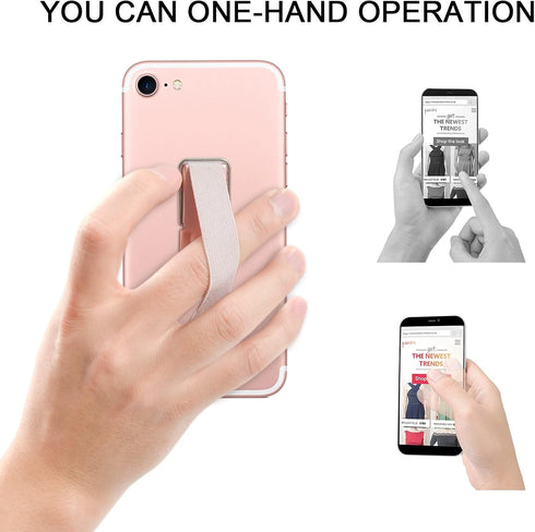 Phone Grip, CISID 6 Pcs Phone Grip Strap with Stand Cell Phone Holder for Hand Suitable for iPhone Samsung and Most Smartphones(Black,Silver,Rose ...