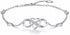 Billie Bijoux 925 Sterling Silver Anklet Bracelets for Women Infinity Heart Ankle Bracelet White Gold Plated Love Charm Adjustable Large Bracelet ...