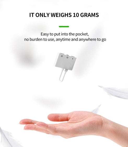 Headphone Adapter Lightning to 3.5mm AUX Audio Jack and Charger Extender Dongle Earphone Headset Splitter Compatible with iPhone 11 12 Mini pro ma...